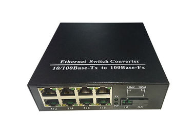 8 Bộ chuyển đổi phương tiện truyền thông sợi quang Ethernet Simplex SC Port Màu đen